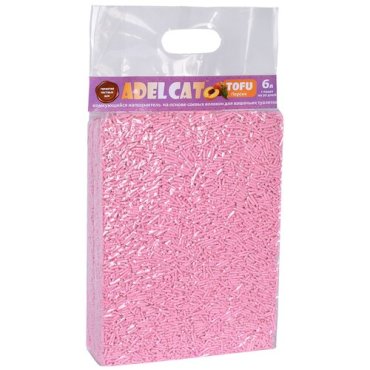 Наполнитель для кошачьих туалетов Adel-Cat Tofu комкующийся Персик 6л, 2.5 кг
