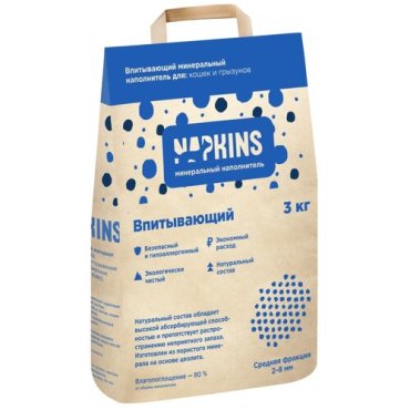 NAPKINS наполнитель Впитывающий наполнитель 6л мелкая фракция 67во38 00019 3 кг 43512
