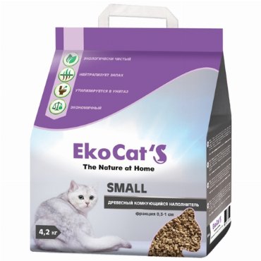 Наполнитель Eko Cats Small древесный комкующийся 10л