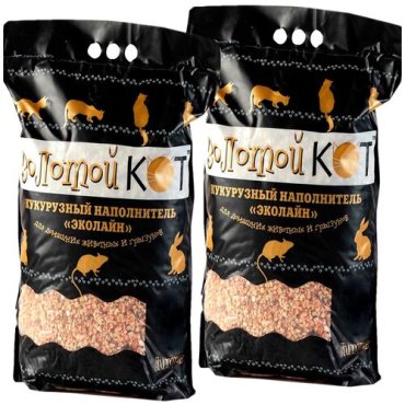 Золотой КОТ наполнитель кукурузный для кошек крупная крошка (6 л + 6 л)