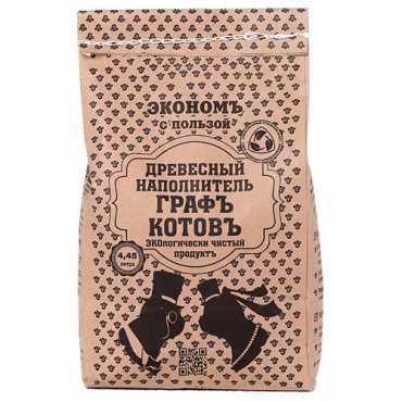 Наполнитель древесный графъ котовъ 4,45л/5 шт.
