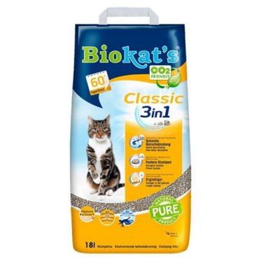 Наполнитель для кошачьих туалетов Biokat's Classic комкующийся 18 л (17,8 кг)