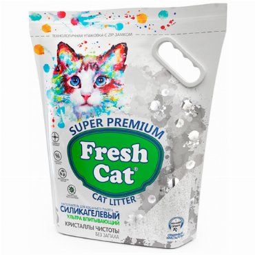 Наполнитель для кошачьего туалета FRESH CAT силикагелевый впит. Кристаллы чистоты без ароматиз. 5л