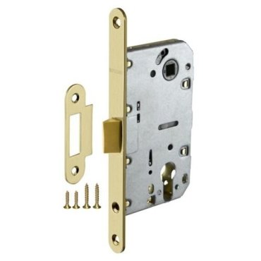 Корпус врезного замка с защёлкой FUARO PLASTP85C-50 (P85C-50) SG матовое золото