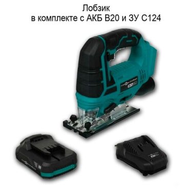 Лобзик электрический аккумуляторный FinePower OneBase с аккумулятором 2А٠ч и зарядным устройством 2,4 А (2700 х/мин, пропил дерево 80мм, маятниковый ход)