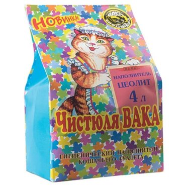 Наполнитель Чистюля вака Цеолит 4л бумажный пакет(14)