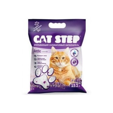 Cat Step 15,2л впитывающий силикагелевый наполнитель, с ароматом лаванды Crystal Lavеnder Арт.55636