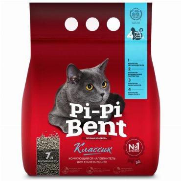 Pi-Pi-Bent Комкующийся наполнитель Классик (пакет), 3 кг (2 шт)