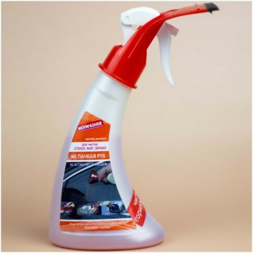 Очиститель стекол с водосгоном для окон и зеркал MOIWASHER (WASHER) Средство для стекол автомобиля Мойщик Летний 350 мл WAM 1110003