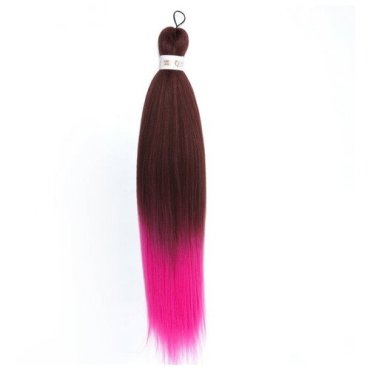 SIM-BRAIDS Канекалон двухцветный, гофрированный, 65 см, 90 гр, цвет розовый/русый