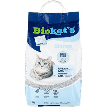 BIOKAT'S BIANCO наполнитель комкующийся белый 5 кг