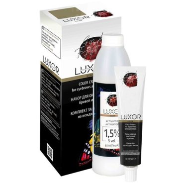LUXOR Professional 1.11 Иссиня-черный Крем-краска для бровей и ресниц 40 мл с активатором 60 мл, Болгария