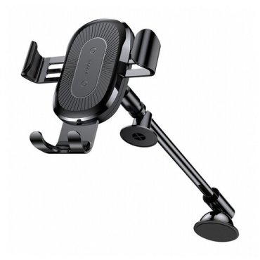 Автомобильный держатель с функцией беспроводной зарядки, Baseus Wisdom Auto Alignment Car Mount Wireless Charger (QI 15W), (Air Outlet Base) Black (CGZX000001)