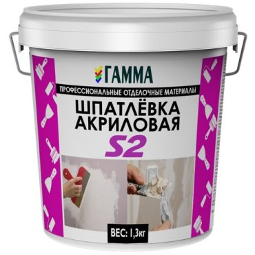 Шпатлевка акриловая Гамма, 1,3 кг