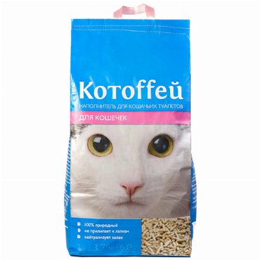Наполнитель Котоффей для кошек древесный 2кг 6л