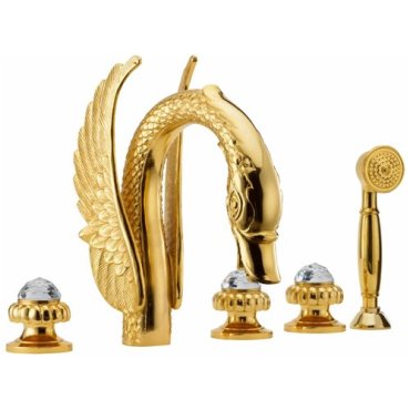 Смеситель на борт ванны EFFEPI Crystal Gold 23007-DS