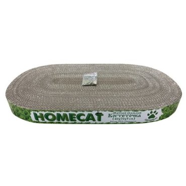 Когтеточка для кошек HOMECAT Мятная, овальная, гофрокартон, 46х26х3 см (0.3 кг) (2 штуки)