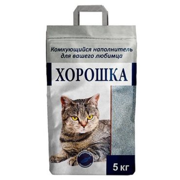 Наполнитель для кошачьего туалета хорошка комкующийся 5кг