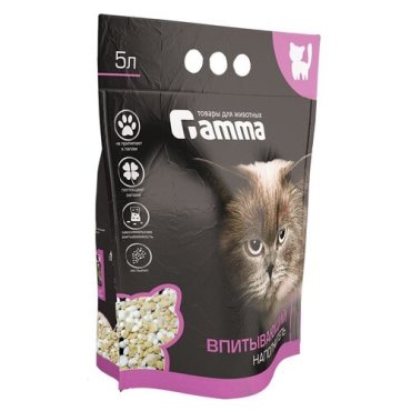 Наполнитель для кошачьих туалетов Gamma 5л, впитывающий