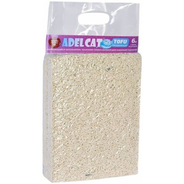 Наполнитель для кошачьих туалетов Adel-Cat Tofu комкующийся Натуральный 6л, 2.5 кг