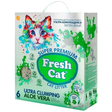 FRESH CAT ALOE VERA наполнитель комкующийся для туалета кошек с ароматизатором (6 л)