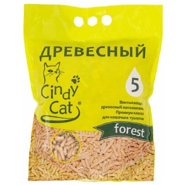 Cindy Cat Forest впитывающий древесный наполнитель - 2 кг (5 л)