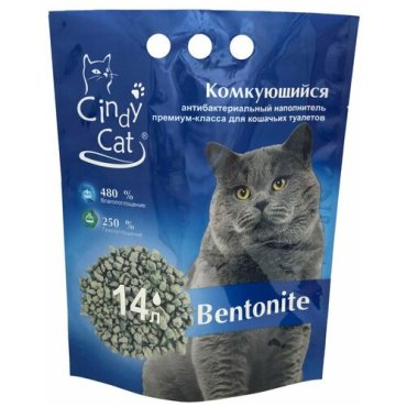 Cindy Cat Bentonite комкующийся бентонитовый наполнитель - 3 кг (14 л)
