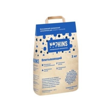 NAPKINS наполнитель Впитывающий наполнитель,12л 67во38 00017 6 кг 43510 (2 шт)