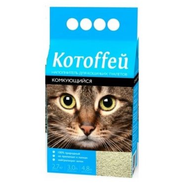 Котоффей Наполнитель комкующийся 3л 2,7 кг (2 шт)