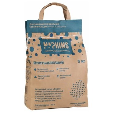 NAPKINS наполнитель впитывающий для туалета кошек мелкая фракция (6 кг)