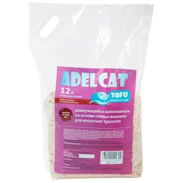 Комкующийся наполнитель ADEL CAT Tofy. Натуральный, 12 л.