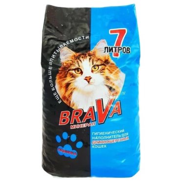 Наполнитель для кошачьего туалета brava для длинношерстных кошек 7л