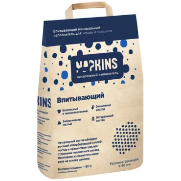 NAPKINS впитывающий наполнитель (крупная фракция), 3 кг