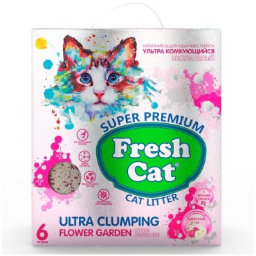 FRESH CAT FLOWER GARDEN наполнитель комкующийся для туалета кошек с ароматизатором (6 л)