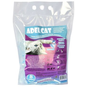 Силикагелевый наполнитель Adel Cat с голубыми гранулами, 8л