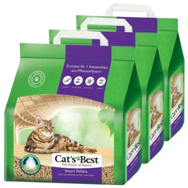 Наполнитель для кошачьего туалета Cat's Best Smart Pellets древесный комкующийся 10л (5кг) (упаковка - 3 шт)