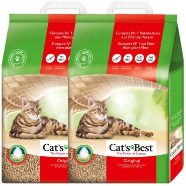 CAT'S BESТ ORIGINAL - Кэтс Бэст наполнитель древесно-комкующийся для туалета кошек (20 + 20 л)