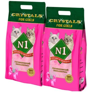 № 1 CRYSTALS FOR GIRLS наполнитель силикагелевый для туалета кошечек (5 + 5 л)