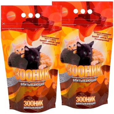 Зооник впитывающий - наполнитель впитывающий для туалета кошек (5 л + 5 л)