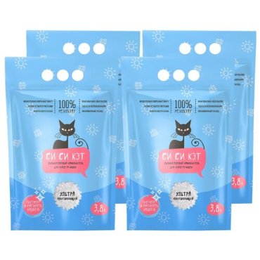 Наполнитель для кошачьего туалета SI-SI-CAT силикагелевый 3,8л*4(упаковка 4 шт.)