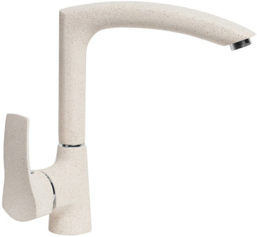 Смеситель AquaGranitEx C-7040 для кухонной мойки, бежевый