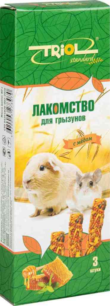 Лакомство для грызунов Triol Standard с мёдом, 3 шт.