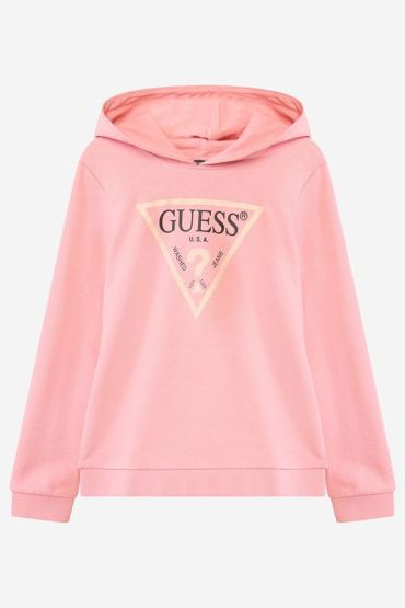 Хлопковое худи с фирменным принтом Guess