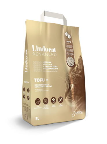 LINDOCAT ADVANCED Наполнитель комкующийся соевый "TOFU +", 5л (Италия)