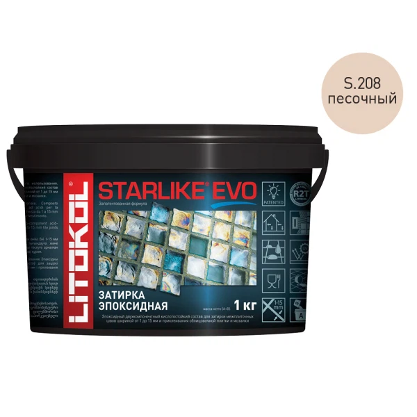 затирка эпоксидная litokol starlike evo, цвет песочный s.208, 1 кг