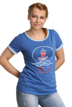 Жен футболка арт 16-0187 Синий р 44 500₽