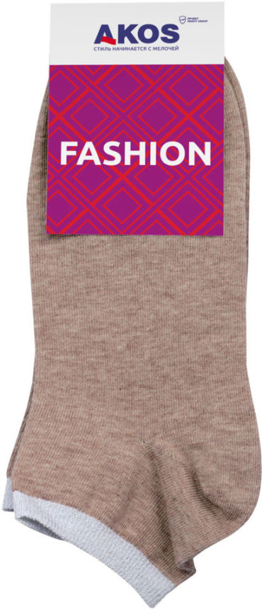 Носки женские Akos Fashion бежевый меланж р21-23 129₽