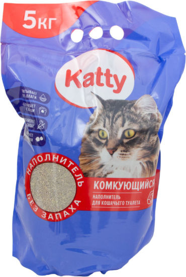 Наполнитель для кошачьего туалета Katty комкующийся 5кг 181₽