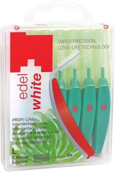 Ершик межзубный EdelWhite Profi-Line L 08мм с защитными колпачками 6шт 421₽