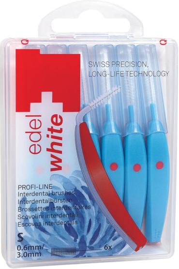 Ершик межзубный EdelWhite Profi-Line S 06мм с защитными колпачками 6шт 421₽